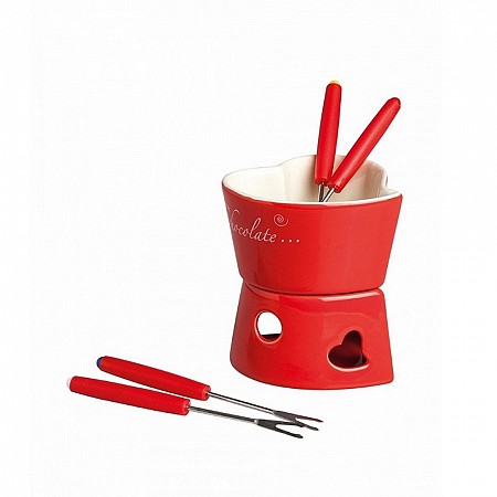 Set fonduta cioccolato a forma di cuore 7 pezzi excelsa Excelsa