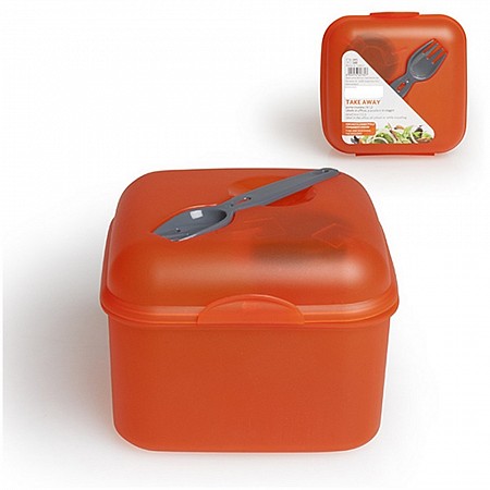 Take away porta insalata/frutta con forchetta e porta condimento Excelsa