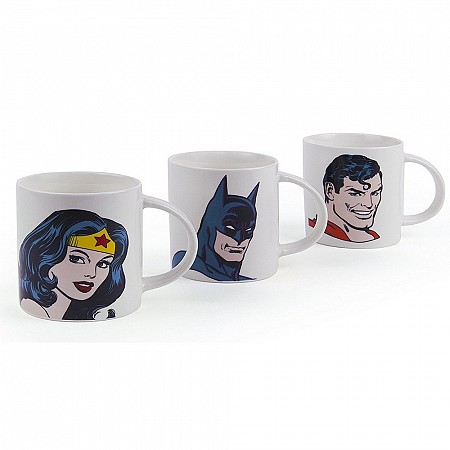 Tazza colazione set 3 pezzi super eroi Batman Superman Wonder Woman Excelsa