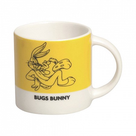 Tazzina colazione Bugs Bunny porcellana ML.100 giallo Excelsa
