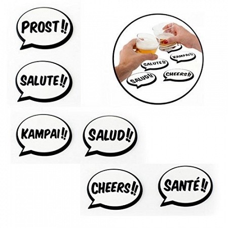 Balvi - Sottobicchieri Cheers! x 6 pezzi in silicone Balvi