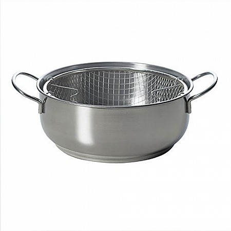 Friggì Pentola Friggitrice, Diametro 24 cm, Acciaio Inox Excelsa