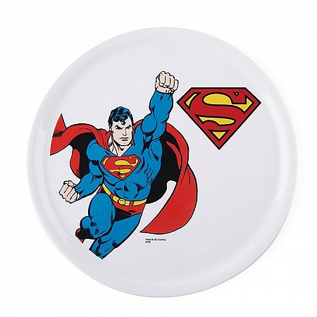 Piatto Pizza Supereroi In Porcellana Bianco Ø 31 cm Superman Excelsa