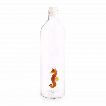 Bottiglia acqua vetro borosilicato Cavalluccio Marino L. 1,2 Balvi