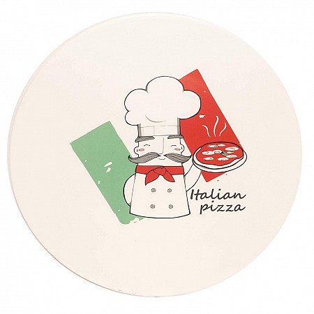 Set 6 pezzi Rocco Bormioli Piatto Piazza Pizzachef, 33 cm, Bianco/Multicolore Excelsa