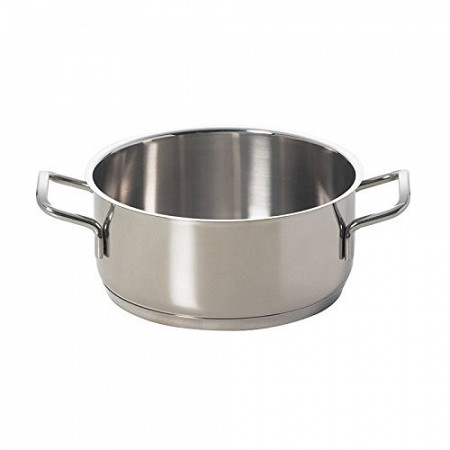 Casseruola 2 Manici con Becco in Acciaio Inox 18/10, 18 cm, Argento  Excelsa