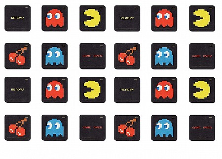 PAC MAN set 24 sottobicchieri lavabili poliestere nero Excelsa