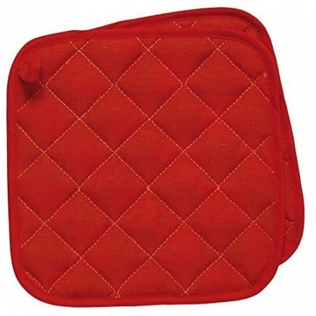 Set 2 Presina rossa cotone trapuntata cm 20x20 Excelsa
