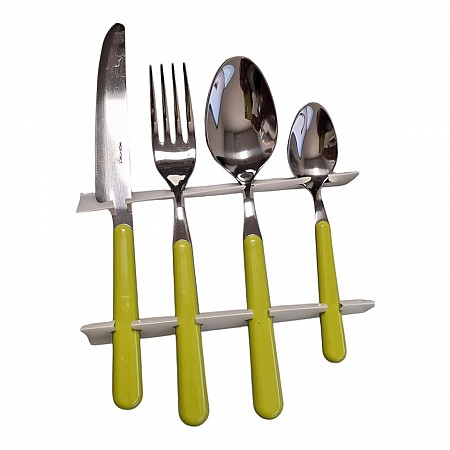 Excelsa Set 24 posate inox Tavola Jolly verde cod.35417 - Made in Italy Excelsa