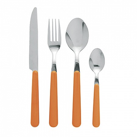Set 24 posate JOLLY arancio , coltello forchetta cucchiaio cucchiaino Excelsa
