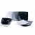 Acquista online Servizio 18 piatti tavola Eclipse ceramica nero, bianco e grigio Excelsa