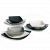 Acquista online Servizio 18 piatti tavola Eclipse ceramica nero, bianco e grigio Excelsa