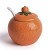 Acquista online Zuccheriera FRUIT arancio , con cucchiaino ,ceramica dipinta a mano Excelsa