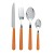 Acquista online Set 24 posate JOLLY arancio , coltello forchetta cucchiaio cucchiaino Excelsa
