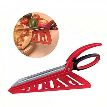 Forbici coltello posata taglia pizza  -rosso Balvi