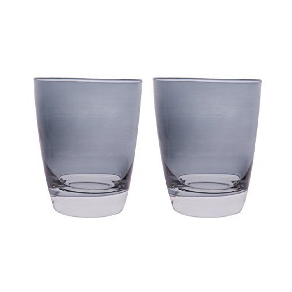 Bicchiere acqua vetro colorato serie Happy grigio cl 30 set 2 pezzi