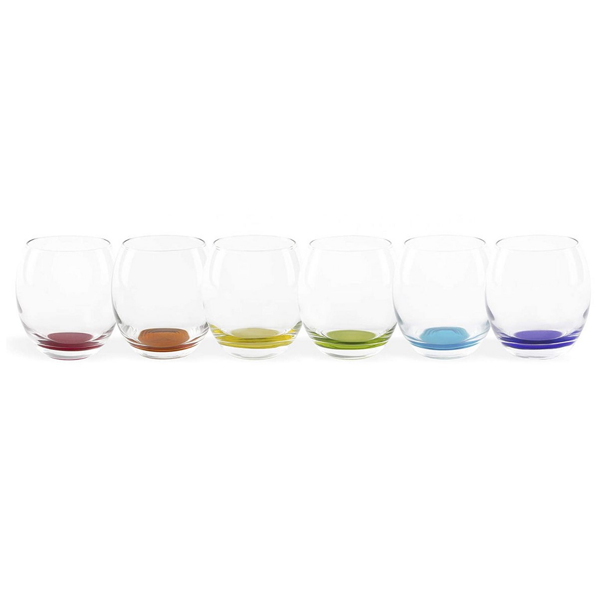 Bicchiere vetro multi colore serie granada ml 40,5 set 6 pezzi