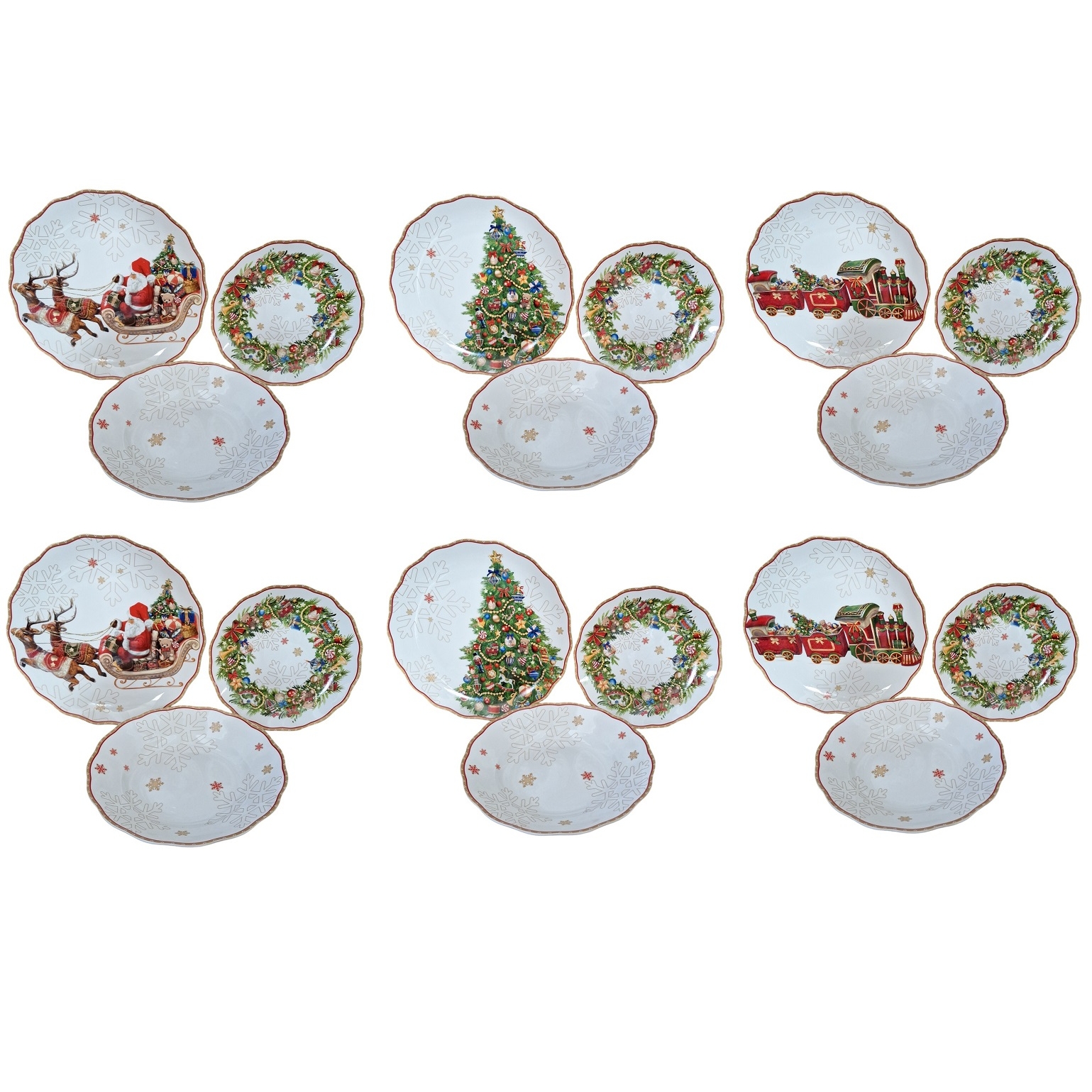 Brandani servizio piatti tavola 18 pezzi Christmas cod.89900
