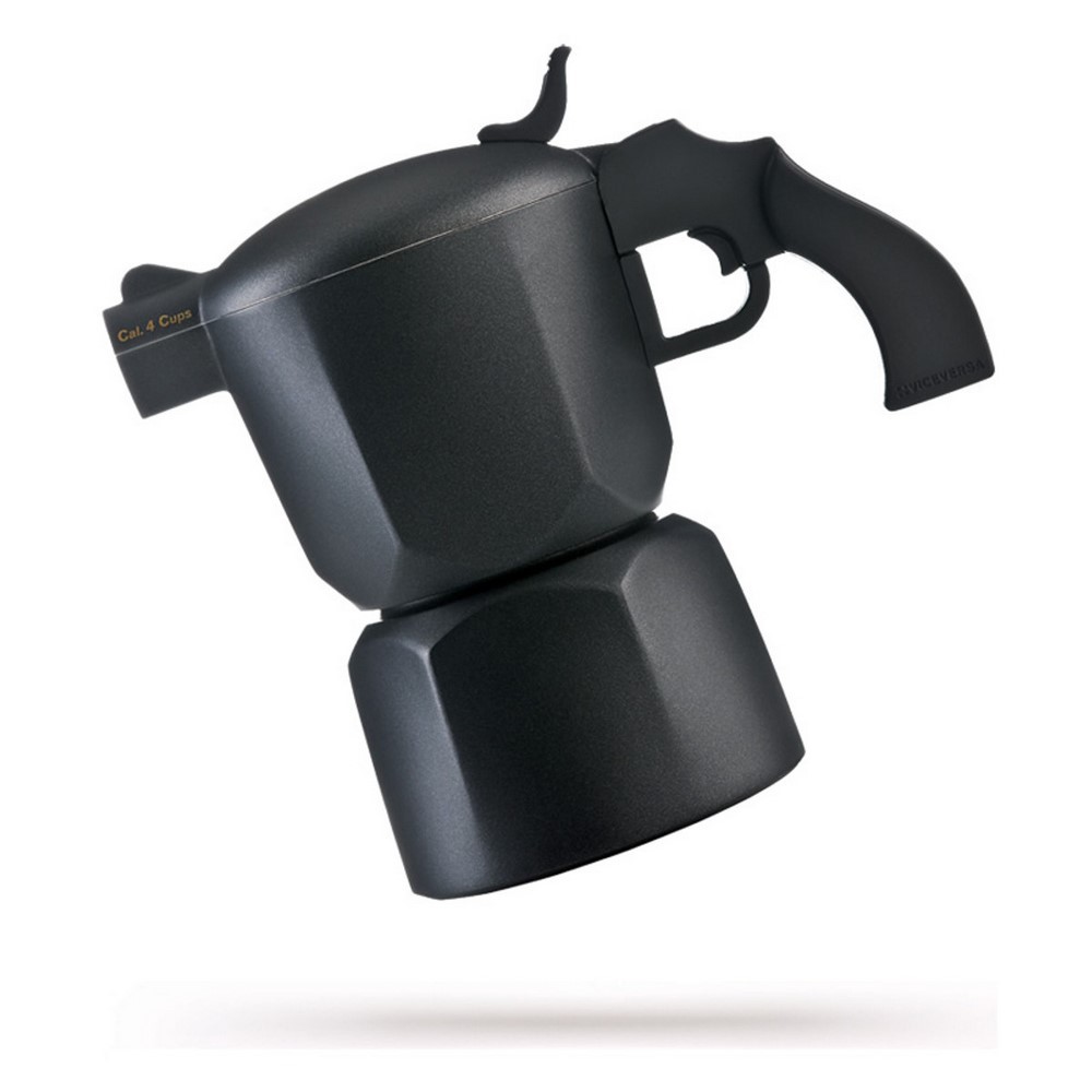 HLJgift - Taza de cerámica para café, diseño de pistola, color negro y
